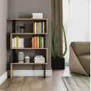 ΒΙΒΛΙΟΘΗΚΗ INGRID ΚΑΡΥΔΙ ΜΕ ΜΑΥΡΟ ΣΚΕΛΕΤΟ HM8867.01 80x22x128 εκ.