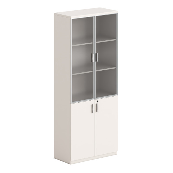 ΒΙΒΛΙΟΘΗΚΗ NEWLINE HM18281 ΜΕΛΑΜΙΝΗ ΕΚΡΟΥ & ΚΑΦΕ--ΓΥΑΛΙ 80x40x200Υεκ.