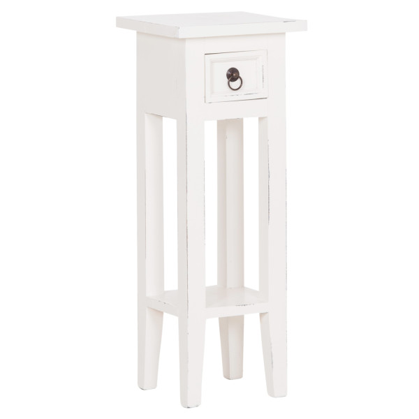 ΒΟΗΘΗΤΙΚΟ ΤΡΑΠΕΖΑΚΙ RAMU HM9484.03 ΑΠΟ ΜΑΟΝΙ ΞΥΛΟ ΛΕΥΚΟ ΜΕ ΣΥΡΤΑΡΑΚΙ 25x25x66,5Υεκ