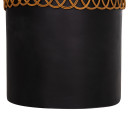 ΒΟΗΘΗΤΙΚΟ ΤΡΑΠΕΖΙ PRILEP HM18159.01 FIBER CEMENT ΜΑΥΡΟ & RATTAN--Φ60x76,5Υεκ