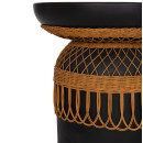 ΒΟΗΘΗΤΙΚΟ ΤΡΑΠΕΖΙ PRILEP HM18159.01 FIBER CEMENT ΜΑΥΡΟ & RATTAN--Φ60x76,5Υεκ