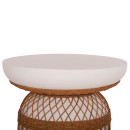ΒΟΗΘΗΤΙΚΟ ΤΡΑΠΕΖΙ PRILEP HM18159.02 FIBER CEMENT ΛΕΥΚΟ & RATTAN--Φ60x76,5Υεκ