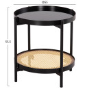 ΒΟΗΘΗΤΙΚΟ ΤΡΑΠΕΖΙ SEITZ HM18031 ΓΥΑΛΙ TOP-ΜΕΤΑΛΛΟ-RATTAN ΣΕ ΦΥΣΙΚΟ Φ50x56Υεκ.