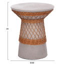 ΒΟΗΘΗΤΙΚΟ ΤΡΑΠΕΖΙ ΣΤΡΟΓΓΥΛΟ DELIA HM18167.03 FIBER CEMENT ΓΚΡΙ & RATTAN Φ40x45Υεκ