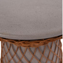 ΒΟΗΘΗΤΙΚΟ ΤΡΑΠΕΖΙ ΣΤΡΟΓΓΥΛΟ DELIA HM18167.03 FIBER CEMENT ΓΚΡΙ & RATTAN Φ40x45Υεκ