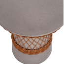 ΒΟΗΘΗΤΙΚΟ ΤΡΑΠΕΖΙ ΣΤΡΟΓΓΥΛΟ DELIA HM18167.03 FIBER CEMENT ΓΚΡΙ & RATTAN Φ40x45Υεκ