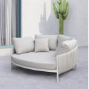 DAYBED 2ΘΕΣΙΟ MAVERICK HM6216.02 ΑΛΟΥΜΙΝΙΟ ΚΡΕΜ-ΜΠΕΖ OLEFIN & STRAPS 164x144x70Υ