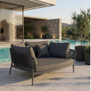 DAYBED 2ΘΕΣΙΟ ΣΕΙΡΑ CAMELLIA HM6217.01 ΣΚΟΥΡΟ ΓΚΡΙ ΑΛΟΥΜΙΝΙΟ-P.E.ΣΧΟΙΝΙ-OLEFIN 164x144x70Υεκ.