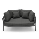 DAYBED 2ΘΕΣΙΟ ΣΕΙΡΑ CAMELLIA HM6217.01 ΣΚΟΥΡΟ ΓΚΡΙ ΑΛΟΥΜΙΝΙΟ-P.E.ΣΧΟΙΝΙ-OLEFIN 164x144x70Υεκ.