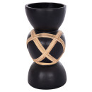 ΔΙΑΚΟΣΜΗΤΙΚΟ ΒΑΖΟ ΔΑΠΕΔΟΥ MAYNARD HM4672.01L TERRACOTTA ΜΑΥΡΟ-RATTAN Φ32x62.5Υεκ
