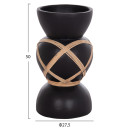 ΔΙΑΚΟΣΜΗΤΙΚΟ ΒΑΖΟ ΔΑΠΕΔΟΥ MAYNARD HM4672.01S TERRACOTTA ΜΑΥΡΟ-RATTAN Φ27.5x50Υ