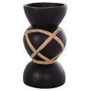 ΔΙΑΚΟΣΜΗΤΙΚΟ ΒΑΖΟ ΔΑΠΕΔΟΥ MAYNARD HM4672.01S TERRACOTTA ΜΑΥΡΟ-RATTAN Φ27.5x50Υ
