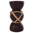 ΔΙΑΚΟΣΜΗΤΙΚΟ ΒΑΖΟ ΔΑΠΕΔΟΥ MAYNARD HM4672.07L TERRACOTTA ΣΟΚΟΛΑΤΙ-RATTAN Φ32x62.5Υεκ
