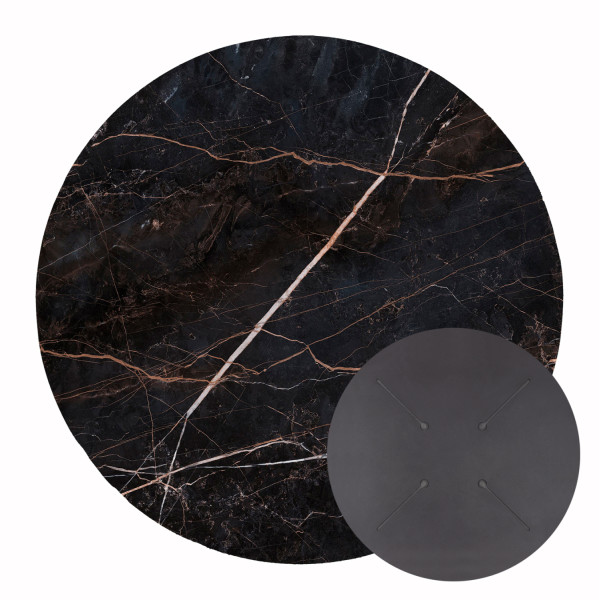 ΕΠΙΦΑΝΕΙΑ ΤΡΑΠΕΖΙΟΥ HPL ΣΤΡΟΓΓΥΛΗ HM5841.34 BLACK MARBLE Φ60εκ. 2τμχ