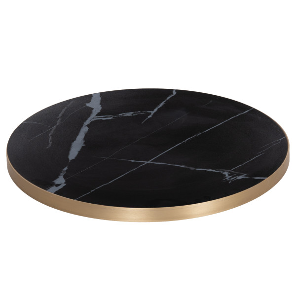 ΕΠΙΦΑΝΕΙΑ ΤΡΑΠΕΖΙΟΥ SINTERED STONE HM6653.13 ΜΕ ΠΛΑΙΣΙΟ ALU ΧΡΥΣΟ Φ70εκ.