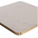 ΕΠΙΦΑΝΕΙΑ ΤΡΑΠΕΖΙΟΥ SINTERED STONE ΤΕΤΡΑΓΩΝΗ HM6654.12 ΠΛΑΙΣΙΟ ALU ΧΡΥΣΟ 70x70εκ.