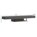 ΕΠΙΠΛΟ ΤΗΛΕΟΡΑΣΗΣ ΤΟΙΧΟΥ ME LED SAVOR HM18381.05 ΜΕΛΑΜΙΝΗ ΣΕ ΓΚΡΙ 150x29,5x22Υεκ