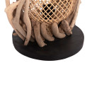 ΕΠΙΤΡΑΠΕΖΙΟ ΔΙΑΚΟΣΜΗΤΙΚΟ ΦΩΤΙΣΤΙΚΟ ASHIN HM4438 DRIFTWOOD--RATTAN 30x30x49Υεκ.