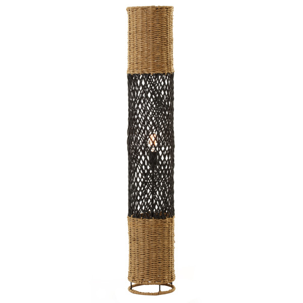 ΦΩΤΙΣΤΙΚΟ ΔΑΠΕΔΟΥ HM4342 ΜΕΤΑΛΛΟ-PAPER ROPE ΣΕ ΜΠΕΖ ΑΜΜΟΥ-ΜΑΥΡΟ Φ20X120Υεκ.