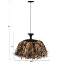 ΦΩΤΙΣΤΙΚΟ ΟΡΟΦΗΣ ORDEM HM4716 ΚΑΠΕΛΟ ΙΝΕΣ SISAL & ΜΠΑΝΑΝΑΣ-ΜΑΥΡΟ & ΦΥΣΙΚΟ Φ60x50Υεκ