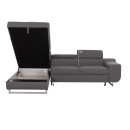 ΓΩΝΙΑΚΟΣ ΚΑΝΑΠΕΣ-ΚΡΕΒΑΤΙ ΜΕ ΑΠΟΘ.ΧΩΡΟ ENCORE HM3301.01L ΓΚΡΙ ΥΦΑΣΜΑ 285x205x90Υεκ.