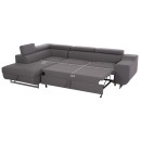 ΓΩΝΙΑΚΟΣ ΚΑΝΑΠΕΣ-ΚΡΕΒΑΤΙ ΜΕ ΑΠΟΘ.ΧΩΡΟ ENCORE HM3301.01L ΓΚΡΙ ΥΦΑΣΜΑ 285x205x90Υεκ.