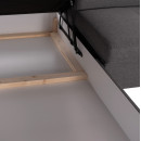 ΓΩΝΙΑΚΟΣ ΚΑΝΑΠΕΣ-ΚΡΕΒΑΤΙ ΜΕ ΑΠΟΘ.ΧΩΡΟ ENCORE HM3301.01L ΓΚΡΙ ΥΦΑΣΜΑ 285x205x90Υεκ.