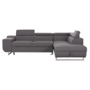 ΓΩΝΙΑΚΟΣ ΚΑΝΑΠΕΣ-ΚΡΕΒΑΤΙ ΜΕ ΑΠΟΘ.ΧΩΡΟ ENCORE HM3301.01R ΓΚΡΙ ΥΦΑΣΜΑ 285x205x90Υεκ.