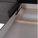 ΓΩΝΙΑΚΟΣ ΚΑΝΑΠΕΣ-ΚΡΕΒΑΤΙ ΜΕ ΑΠΟΘ.ΧΩΡΟ ENCORE HM3301.01R ΓΚΡΙ ΥΦΑΣΜΑ 285x205x90Υεκ.