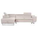 ΓΩΝΙΑΚΟΣ ΚΑΝΑΠΕΣ-ΚΡΕΒΑΤΙ ΜΕ ΑΠΟΘ.ΧΩΡΟ ENCORE HM3301.03L ΜΠΕΖ ΥΦΑΣΜΑ 285x205x90Υεκ.