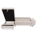 ΓΩΝΙΑΚΟΣ ΚΑΝΑΠΕΣ-ΚΡΕΒΑΤΙ ΜΕ ΑΠΟΘ.ΧΩΡΟ ENCORE HM3301.03L ΜΠΕΖ ΥΦΑΣΜΑ 285x205x90Υεκ.