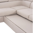 ΓΩΝΙΑΚΟΣ ΚΑΝΑΠΕΣ-ΚΡΕΒΑΤΙ ΜΕ ΑΠΟΘ.ΧΩΡΟ ENCORE HM3301.03L ΜΠΕΖ ΥΦΑΣΜΑ 285x205x90Υεκ.