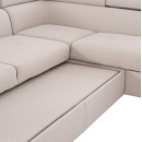 ΓΩΝΙΑΚΟΣ ΚΑΝΑΠΕΣ-ΚΡΕΒΑΤΙ ΜΕ ΑΠΟΘ.ΧΩΡΟ ENCORE HM3301.03R ΜΠΕΖ ΥΦΑΣΜΑ 285x205x90Υεκ.