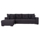 ΓΩΝΙΑΚΟΣ ΚΑΝΑΠΕΣ-ΚΡΕΒΑΤΙ ΜΕ ΑΠΟΘ.ΧΩΡΟ TRENDSTON HM3302.01L ΓΚΡΙ ΥΦΑΣΜΑ 298x177x95Υεκ