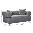 ΚΑΝΑΠΕΣ 2-ΘΕΣΙΟΣ ARCTIS HM3328.01 ΓΚΡΙ ΥΦΑΣΜΑ 169x88x88Υεκ.