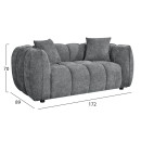 ΚΑΝΑΠΕΣ 2-ΘΕΣΙΟΣ LYKKE HM3324.01 ΓΚΡΙ ΥΦΑΣΜΑ 172x89x70Υεκ.