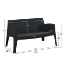 ΚΑΝΑΠΕΣ 2-ΘΕΣΙΟΣ ΠΟΛΥΠΡΟΠΥΛΕΝΙΟΥ SLEEK HM6366.02 ΧΡΩΜΑ ΜΑΥΡΟ 133x68x73Υεκ.
