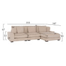 ΚΑΝΑΠΕΣ ΔΕΞΙΑ ΓΩΝΙΑ CRANFIELD HM3287.02R ΜΠΕΖ ΡΙΓΕ ΥΦΑΣΜΑ 315x167(γωνία)x67Υεκ.