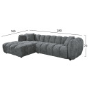 ΚΑΝΑΠΕΣ ΓΩΝΙΑ (ΑΡΙΣΤΕΡΗ) LYKKE HM3326.01L ΓΚΡΙ ΥΦΑΣΜΑ 280x89-165(η γωνία)x70Υεκ