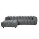 ΚΑΝΑΠΕΣ ΓΩΝΙΑ (ΑΡΙΣΤΕΡΗ) LYKKE HM3326.01L ΓΚΡΙ ΥΦΑΣΜΑ 280x89-165(η γωνία)x70Υεκ