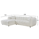 ΚΑΝΑΠΕΣ ΓΩΝΙΑ (ΑΡΙΣΤΕΡΗ) LYKKE HM3326.02L ΕΚΡΟΥ ΥΦΑΣΜΑ 280x89-165(η γωνία)x70Υεκ