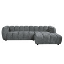 ΚΑΝΑΠΕΣ ΓΩΝΙΑ (ΔΕΞΙΑ) LYKKE HM3326.01R ΓΚΡΙ ΥΦΑΣΜΑ 280x89-165(η γωνία)x70Υεκ
