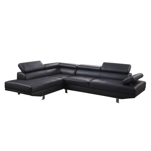 ΚΑΝΑΠΕΣ ΓΩΝΙΑ GORO ΑΡΙΣΤΕΡΗ HM3084.02L ΑΠΟ ΜΑΥΡΟ PU 270x200x87Υεκ