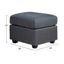 ΚΑΝΑΠΕΣ ΑΝΑΣΤΡΕΨΙΜΗ ΓΩΝΙΑ HM3004.02 ΜΕ ΓΚΡΙ ΥΦΑΣΜΑ 205X140X87Y εκ.