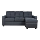 ΚΑΝΑΠΕΣ ΑΝΑΣΤΡΕΨΙΜΗ ΓΩΝΙΑ HM3004.02 ΜΕ ΓΚΡΙ ΥΦΑΣΜΑ 205X140X87Y εκ.