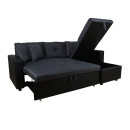 ΚΑΝΑΠΕΣ ΓΩΝΙΑ ΚΡΕΒΑΤΙ WAYNE 220x146x86Υεκ.HM3028.01 ΓΚΡΙ ΜΕ ΜΑΥΡΟ PU