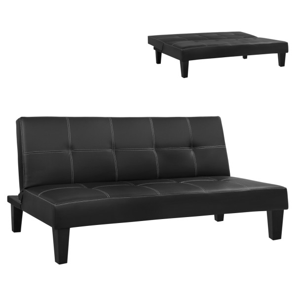 ΚΑΝΑΠΕΣ ΚΡΕΒΑΤΙ 3Θ HM3002.02 ΜΑΥΡΟΣ PU ΜΕ ΓΑΖΙΑ 186x90x82