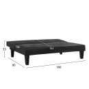 ΚΑΝΑΠΕΣ ΚΡΕΒΑΤΙ 3Θ HM3002.02 ΜΑΥΡΟΣ PU ΜΕ ΓΑΖΙΑ 186x90x82