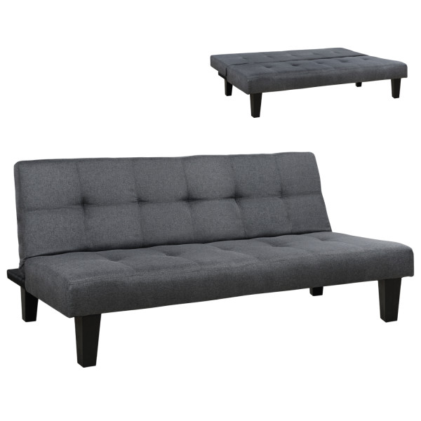 ΚΑΝΑΠΕΣ ΚΡΕΒΑΤΙ HM3000.02 ΜΕ ΥΦΑΣΜΑ ΓΚΡΙ-ΑΝΘΡΑΚΙ 180x82.5x78Υ εκ.