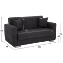 ΚΑΝΑΠΕΣ ΚΡΕΒΑΤΙ POLYA ΔΙΘΕΣΙΟΣ ΓΚΡΙ HM3241.03 153x87x77Υεκ.